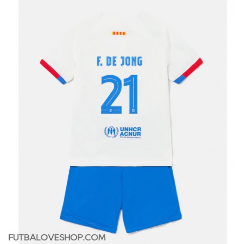 Dres Barcelona Frenkie de Jong #21 Preč pre deti 2023-24 Krátky Rukáv (+ trenírky)